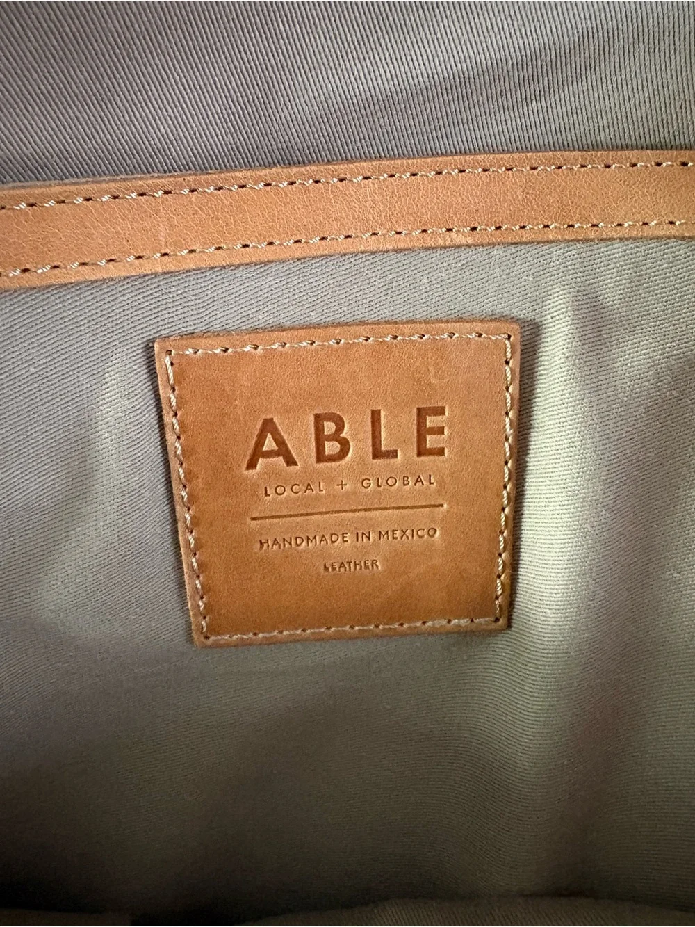 ABLE Alem Leather Backpack in Cognac
